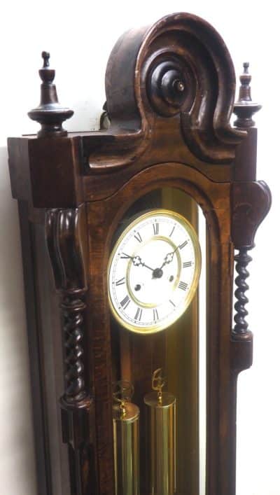 Impressive Rare Hermle Vienna Wall Clock 8 Day Weight Driven Striking Wall Clock Hermle Antique Clocks 14