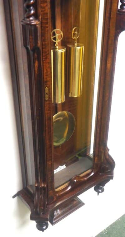 Impressive Rare Hermle Vienna Wall Clock 8 Day Weight Driven Striking Wall Clock - Image 11