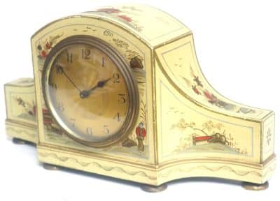 Impressive Chinoiserie Arched Top Mantel Clock – 8-Day Mantle Clock With Ormolu Mounts Chinoiserie Antique Clocks 7