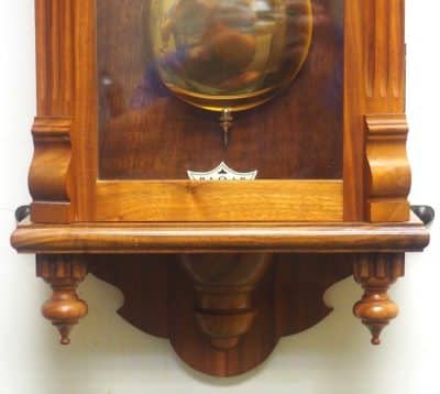 Solid Walnut Hermle Vienna Wall Clock 8 Day Weight Driven Striking Wall Clock Antique, Walnut, Antique Clocks 12