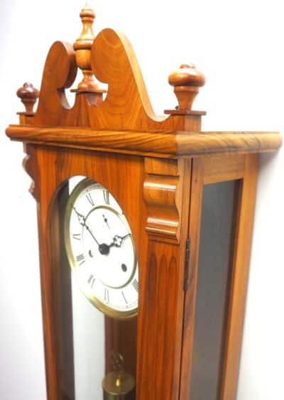 Solid Walnut Hermle Vienna Wall Clock 8 Day Weight Driven Striking Wall Clock Antique, Walnut, Antique Clocks 9