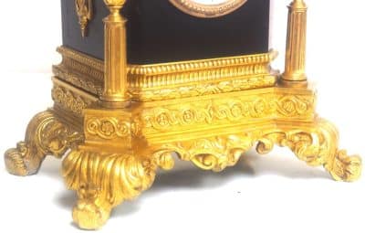 Antique Ormolu Bronze Mantel Clock Trumpet Playing Child Solid Bronze Bell Striking 8-Day Mantle Clock - Image 15