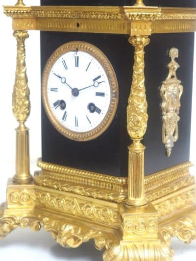 Antique Ormolu Bronze Mantel Clock Trumpet Playing Child Solid Bronze Bell Striking 8-Day Mantle Clock bronze Antique Clocks 15