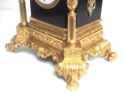 Antique Ormolu Bronze Mantel Clock Trumpet Playing Child Solid Bronze Bell Striking 8-Day Mantle Clock bronze Antique Clocks 14