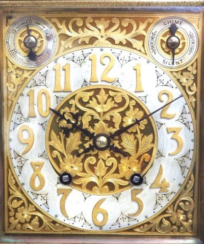 Interesting Antique German Oak 8-Day Mantel Clock Quarter Striking Bracket Clock by W&H - Image 3