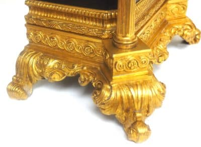 Antique Ormolu Bronze Mantel Clock Trumpet Playing Child Solid Bronze Bell Striking 8-Day Mantle Clock - Image 7