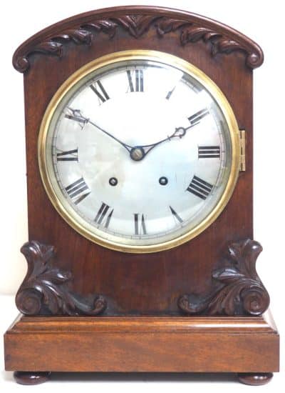 Fine Antique German Mahogany 8-Day Mantel Clock Quarter Striking Bracket Clock by W&H german Antique Clocks 3