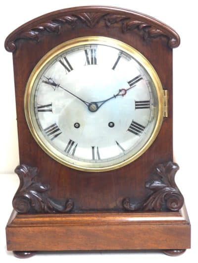 Fine Antique German Mahogany 8-Day Mantel Clock Quarter Striking Bracket Clock by W&H german Antique Clocks 10
