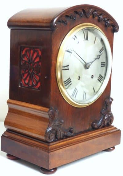 Fine Antique German Mahogany 8-Day Mantel Clock Quarter Striking Bracket Clock by W&H german Antique Clocks 9