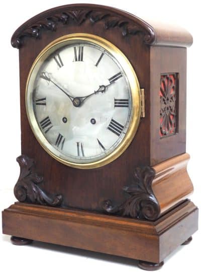 Fine Antique German Mahogany 8-Day Mantel Clock Quarter Striking Bracket Clock by W&H - Image 6