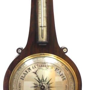 Good mahogany 5 Glass Onion Top Barometer Thermometer by W Cooke Keighley Antique Scientific Antiques