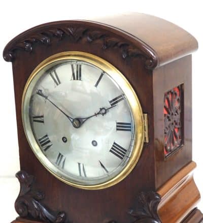 Fine Antique German Mahogany 8-Day Mantel Clock Quarter Striking Bracket Clock by W&H german Antique Clocks 7