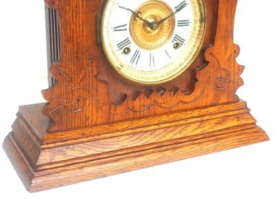 Fantastic American Gingerbread Mantel Clock – Antique 8 Day Striking Mantle Clock By Ansonia Ansonia Antique Clocks 11