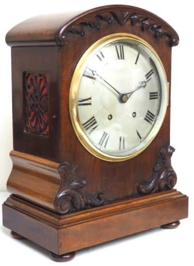 Fine Antique German Mahogany 8-Day Mantel Clock Quarter Striking Bracket Clock by W&H german Antique Clocks 4