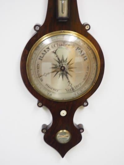 Good mahogany 5 Glass Onion Top Barometer Thermometer by W Cooke Keighley - Image 4
