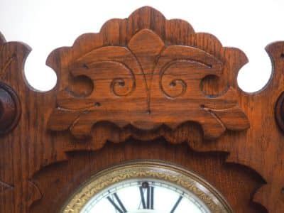 Fantastic American Gingerbread Mantel Clock – Antique 8 Day Striking Mantle Clock By Ansonia Ansonia Antique Clocks 9