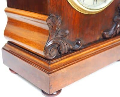 Fine Antique German Mahogany 8-Day Mantel Clock Quarter Striking Bracket Clock by W&H german Antique Clocks 12