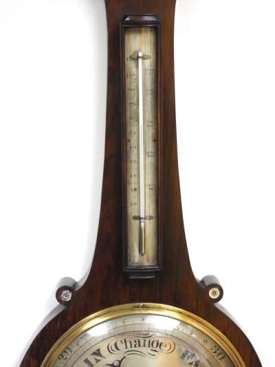 Good mahogany 5 Glass Onion Top Barometer Thermometer by W Cooke Keighley - Image 5