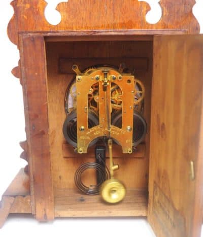 Fantastic American Gingerbread Mantel Clock – Antique 8 Day Striking Mantle Clock By Ansonia - Image 4