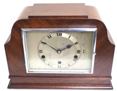 Antique Art Deco Mantel Clock Mahogany 8-Day Westminster Chiming Mantle Clock art deco Antique Clocks 6