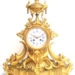 Impressive French Ormolu Bronze Mantel Clock Sought Scrolling Floral Case Striking 8-Day Mantle Clock french mantle clock Antique Clocks