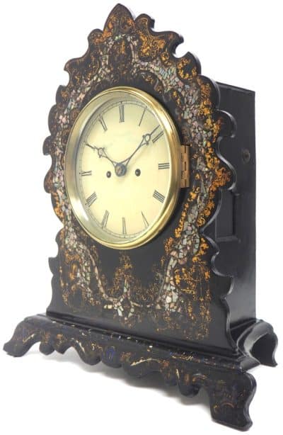 Antique English 8 Day Twin Fusee Bracket clock 8-Day Striking Double Fusee Mantel Clock by H J Wallis - Image 6
