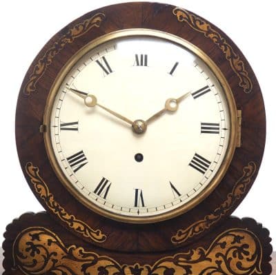A fine English Regency rosewood fusee mantle clock – Inlaid Drumhead Bracket Clock bracket clock Antique Clocks 8