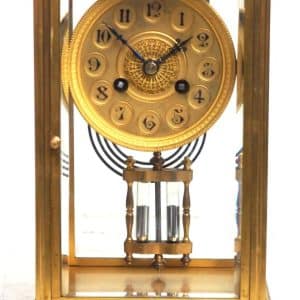 French Table Regulator Mantel Clock Rare Compensating Pendulum 8 Day 4 Glass Mantel Clock French mantel clock Antique Clocks