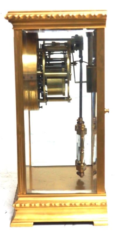 French Table Regulator Mantel Clock Rare Compensating Pendulum 8 Day 4 Glass Mantel Clock - Image 2