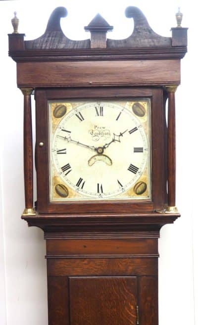 19THC Longcase Clock Fine English Oak Gloucestershire Grandfather Clock Painted Dial C1820 - Image 13