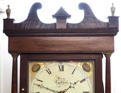 19THC Longcase Clock Fine English Oak Gloucestershire Grandfather Clock Painted Dial C1820 English oak Antique Clocks 10