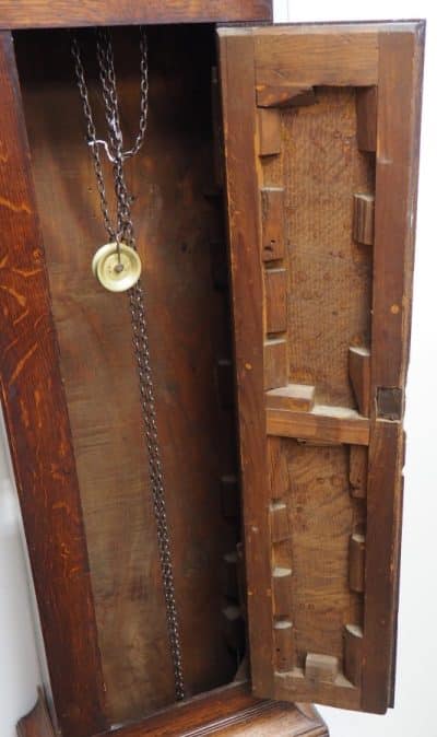 19THC Longcase Clock Fine English Oak Gloucestershire Grandfather Clock Painted Dial C1820 - Image 7