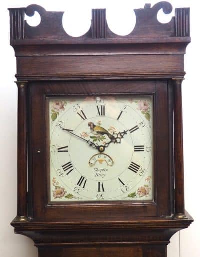 18THC Longcase Clock Fine English Oak Suffolk Grandfather Clock Painted Dial C1780 Grandfather Clock Antique Clocks 6