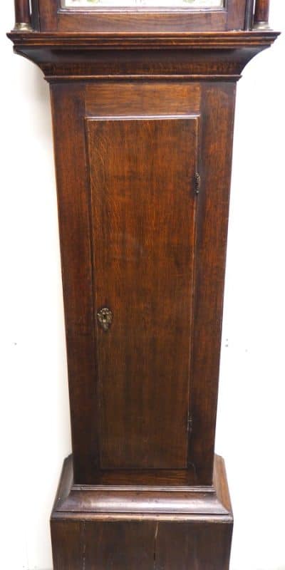 18THC Longcase Clock Fine English Oak Suffolk Grandfather Clock Painted Dial C1780 Grandfather Clock Antique Clocks 5