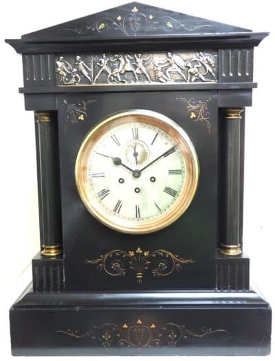 World Biggest French Slate Mantel Clock 8 Day Musical Exhibition Mantle Clock
