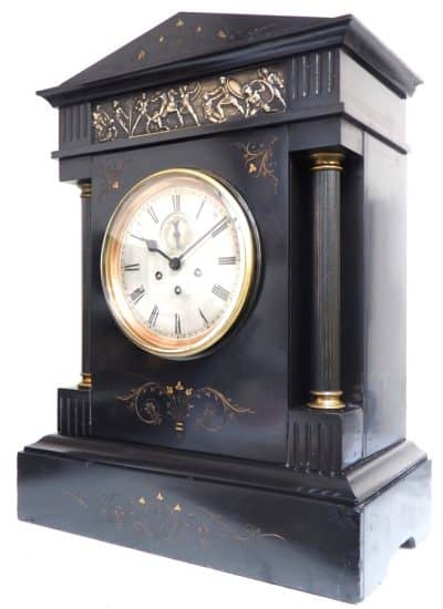 World Biggest French Slate Mantel Clock 8 Day Musical Exhibition Mantle Clock - Image 6