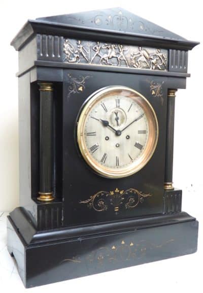 World Biggest French Slate Mantel Clock 8 Day Musical Exhibition Mantle Clock - Image 5