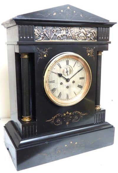 World Biggest French Slate Mantel Clock 8 Day Musical Exhibition Mantle Clock - Image 4