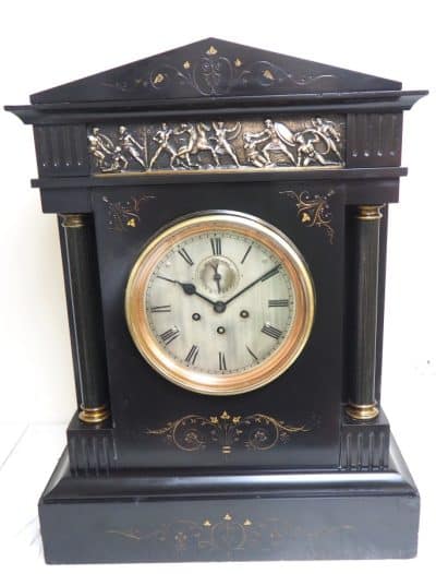 World Biggest French Slate Mantel Clock 8 Day Musical Exhibition Mantle Clock - Image 3