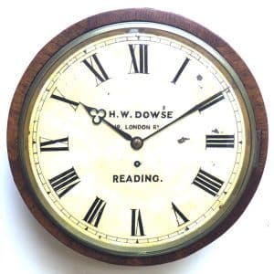 Reading Fusee Dial Wall Clock – 8-Day H W Dowse Fusee Dial Wall Clock Dial Wall Clock Antique Clocks