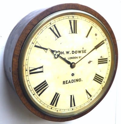 Reading Fusee Dial Wall Clock – 8-Day H W Dowse Fusee Dial Wall Clock Dial Wall Clock Antique Clocks 12