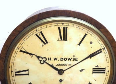 Reading Fusee Dial Wall Clock - 8-Day H W Dowse Fusee Dial Wall Clock - Image 9