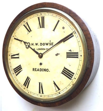 Reading Fusee Dial Wall Clock - 8-Day H W Dowse Fusee Dial Wall Clock - Image 7