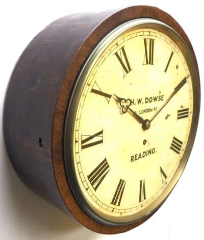 Reading Fusee Dial Wall Clock - 8-Day H W Dowse Fusee Dial Wall Clock - Image 5