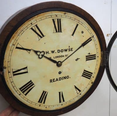 Reading Fusee Dial Wall Clock – 8-Day H W Dowse Fusee Dial Wall Clock Antique Clocks 6