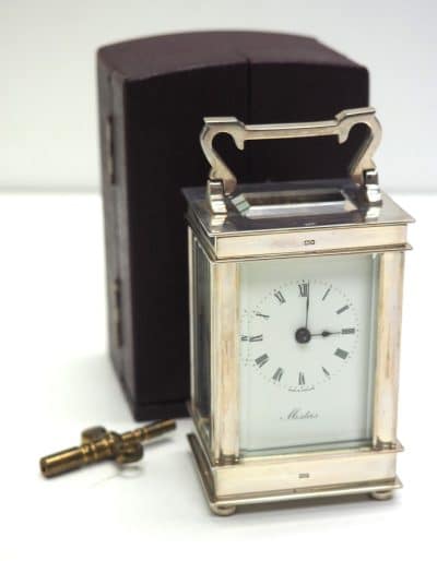 Silver Miniature French 8 Day Carriage Clock