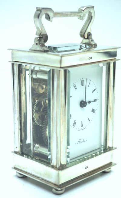 Silver Miniature French 8 Day Carriage Clock