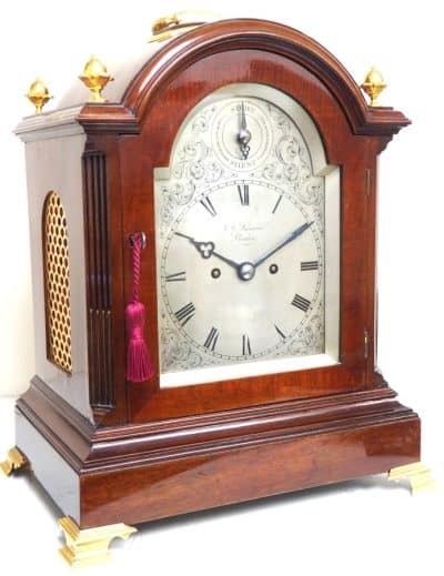 Antique English 8 Day Twin Fusee W J Benson Bracket clock 8-Day Striking Double Fusee London Clock - Image 4