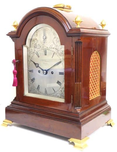 Antique English 8 Day Twin Fusee W J Benson Bracket clock 8-Day Striking Double Fusee London Clock - Image 9