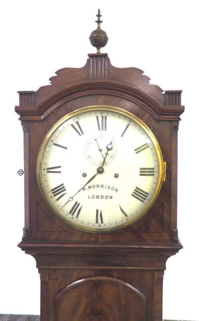 Georgian London Longcase Clock Morrison Painted Dial Grandfather Clock - Image 9